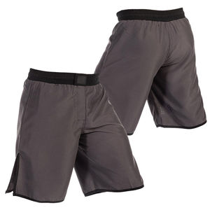 Shorts décontractés pour hommes en toile grise écologique coupe-vent à séchage rapide avec taille élastique et poches en polyester tricoté - Product Image 1