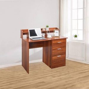 Relief Walnut Particle Board Melamine Laminated 110*50*95cm Three Drawers <b>Computer</b> <b>Desk</b> Desktop Storage Walnut <b>Computer</b> <b>Desk</b> - Product Image 2