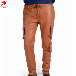 High Quality Casual Wear <b>Men</b> <b>Leather</b> <b>Pants</b> Solid Color Top Selling Streetwear <b>Men</b> <b>Leather</b> <b>Pants</b> - Product Image 1