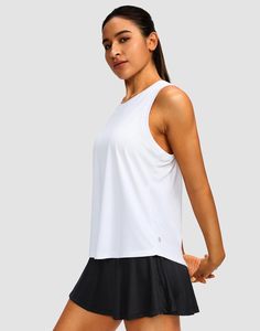 Camiseta sin mangas personalizada para mujer, de algodón suave, básica, ajustada, elástica, informal de verano, estilo racerback, para entrenamiento, yoga, gimnasio - Product Image 2
