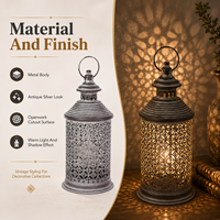 Lanterne à bougie décorative orientale en gros, design vintage en métal ajouré, lanterne à bougie suspendue d'inspiration marocaine