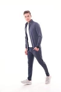 Chándal con logotipo personalizado unisex, chaqueta transpirable con cremallera completa, opción de talla grande, cómodo entrenamiento al aire libre, poliéster liso, oferta - Product Image 3