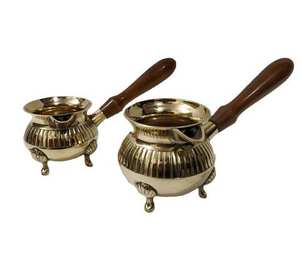 Cafetera turca árabe Dallah de latón apto para alimentos, con patas y asa, para usar en la estufa, tetera Dallah - Product Image 4