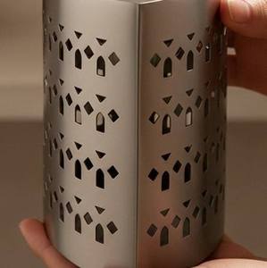 Modern Triangular Silver Metal <b>Bakhoor</b> Burner Geometric Laser Cut Incense Censer for <b>Oud</b> Frankincense and Charcoal - Product Image 2