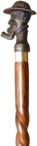 Decoración Vintage para el Hogar de Estilo Sherlock, Madera Marrón, Hecha a Mano, Pulida, con Mango Redondo, 37 Pulgadas - Product Image 4