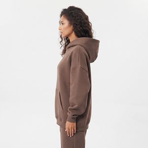 Women's Pullover Fleece Hoodies Hooded Front Option Full Sleeve Drop Shoulder Oversize Heavy <b>Weight</b> 430GSM Winter Hip Hop Style - Product Image 3