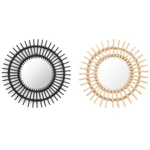 Sunburst Wall Mounted Wall Accessories Bamboo Rattan Mirror For Livingroom Decor - Product Image 3