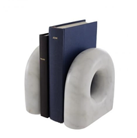 Porte-livres décoratifs en pierre de travertin naturel en forme de flèche, ensemble de supports pour livres pour bibliothèque, bureau, salon, table, décoration intérieure