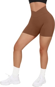 Shorts d'été personnalisés écologiques pour femmes, taille haute, qualité supérieure, élégants, décontractés, respirants, couleur unie, effet délavé - Product Image 3