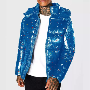 Men's Black Hooded Puffer Jacket <b>Waterproof</b> Thick <b>Winter</b> Casual <b>Coat</b> With Zipper Closure Regular Fit - Product Image 6