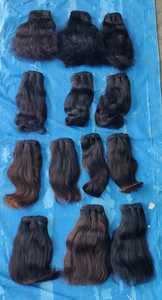 Cheveux bouclés Remy, texture bouclée rebondissante, toucher doux, noir naturel, tissage de cheveux lisses, double trame machine - Product Image 3