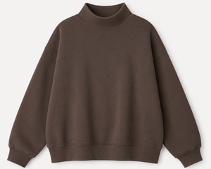 Women's Oversized <b>Mock</b> <b>Neck</b> Sweatshirt Solid Color Long Sleeve Knitted Cotton Autumn Casual <b>Top</b> Breathable Regular Fit - Product Image 1