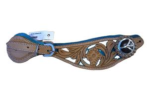 Correas de Espuelas de la Mejor Calidad, Correas de Espuelas Occidentales de Cuero DD de Alta Calidad con Hebilla de Pin, Correas de Espuelas con Conchos Tallados a Mano, Colores Surtidos - Product Image 2