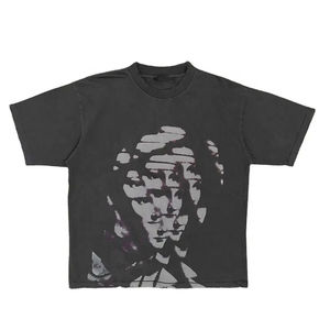 เสื้อยืดคอกลมทรงหลวมผู้ชายผ้าฝ้าย 180 กรัม พิมพ์ลายสกรีนโลโก้ตามสั่ง รับทำ OEM ฟรีแบบ Mockup สีตามสั่ง เป็นมิตรกับสิ่งแวดล้อม - Product Image 1