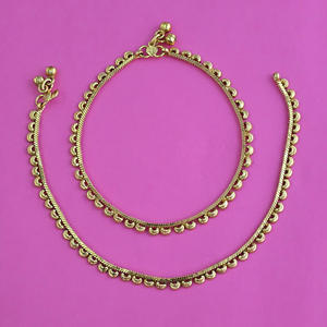 Mayoristas de Joyería Artificial en India, Payal Antiguo de Oro Liso con Baño de Oro 232841 - Product Image 1