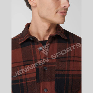 เสื้อเชิ้ตผู้ชายลายทาง รุ่นใหม่ล่าสุด ผ้าวูลฟลานเนล 100% ป้องกันรอยยับ ระบายอากาศได้ดี เนื้อผ้านุ่ม แขนยาว เหมาะสำหรับใส่กิจกรรมกลางแจ้ง - Product Image 4