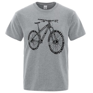 T-shirt pour homme vert olive à motif graphique VTT imprimé sur le devant, manches courtes, col rond, respirant, coupe classique - Product Image 4