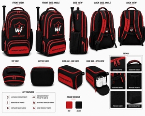 Mochilas clásicas de béisbol, mochila funcional de viaje para jugadores, protección del equipo y transporte de artículos deportivos - Product Image 5
