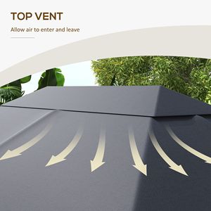 Tetto di Ricambio per Gazebo a Ombrello 10FT X 13FT, Design Contemporaneo, Grigio Scuro per 84C 116 - Product Image 5