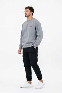 Oneten <b>Men's</b> <b>Grey</b> Crewneck Long Sleeve Loose Fit 100% Polyester Printed Casual Pullover <b>Sweatshirt</b> for Spring - Product Image 2