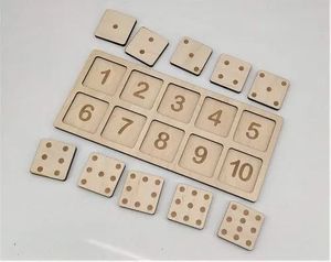 Juego de dados cuadrados de madera para niños, rompecabezas de conteo, juego de 100 piezas - ¡muy popular aquí! - Product Image 3