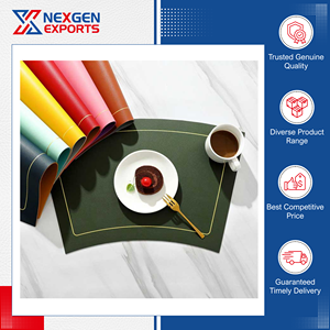 Made in India Top Notch Quality High Grade PU Leather Dining <b>Table</b> Mat Coaster for Office, Restaurant & Hotel Use at Low Cost - Product Image 2