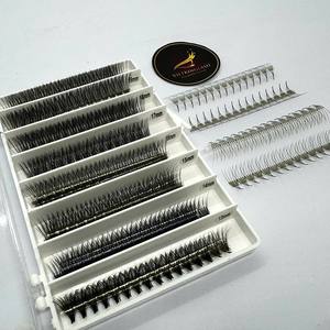 Eyelash <b>Cluster</b> Extensions Korean PBT Synthetic Hair Premade Natural <b>Lash</b> Fan Mix Length CC/DD/L/M Curl Matte Black Custom Logo - Product Image 3