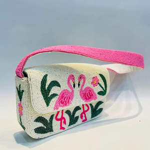 Sacs fourre-tout promotionnels de style tendance, durables, avec poignée baguette, en perles de verre, artisanaux indiens colorés, de luxe, de style ethnique - Product Image 1