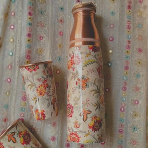 Botella de agua de cobre hecha a mano, artículos de bebida de cobre hechos a mano, botellas de agua personalizadas. - Product Image 1