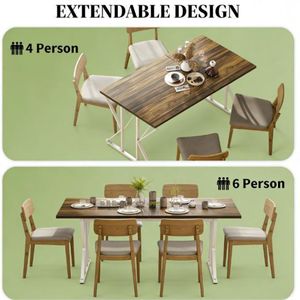 Tavolo da pranzo marrone per cucina e ufficio - Solo tavolo - Product Image 4