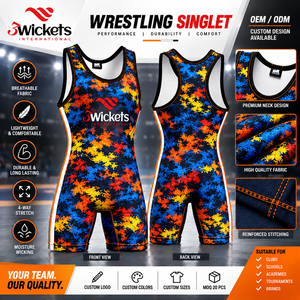 Custom multi color <b>Wrestling</b> <b>Singlet</b> <b>Men</b> Sublimation <b>Wrestling</b> Uniform Breathable 4 Way Stretch Team Wear OEM ODM Manufacturer - Product Image 2