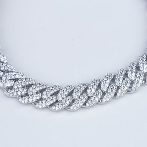 Manufacture HipHop 925 Sterling Silver Rhodium Moissanite Fine Jewelry Luxury Women Men 10mm Chain Link Cuban Bracelet <b>Gift</b> - Product Image 2