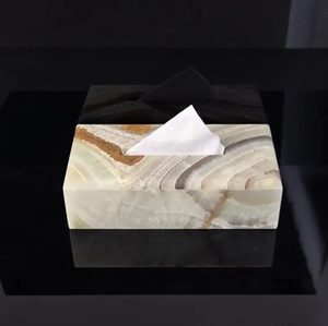 Wholesale JANNAT EXPORT Modern Grey Customized Luxury Marble Eco-Friendly Tea <b>Table</b> & Tissue Box - Product Image 3