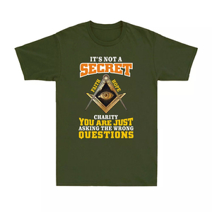 Camiseta Masónica de Alta Calidad Hecha a Medida con el Eslogan de la Organización Filantrópica "No es un Secreto" para Hombres - Product Image 5