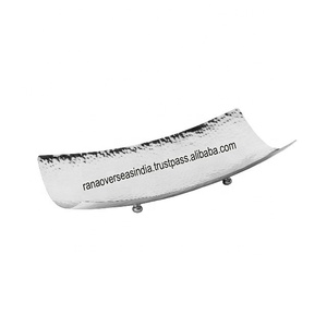 Hammered Design Stainless Steel Serving Platter and Tray in 16 Inch for Any Kitchen Vanity <b>Coffee</b> <b>Table</b> - Product Image 1