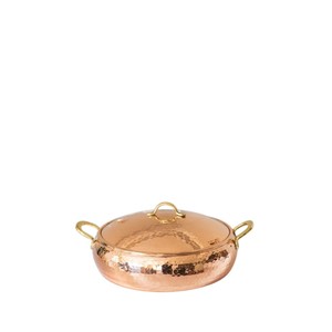Wholesale Pure Copper Hammered Lagan with Brass Lid Heavy Duty Casserole Handi for Luxury Catering Hotel Buffetware - Product Image 2