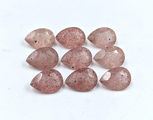 Quartz fraise rouge, forme poire, facetté, 8*6 mm, 10*7 mm, 100% PIERRE PRÉCIEUSE NATURELLE pour la création de bijoux, prix de gros - Product Image 1