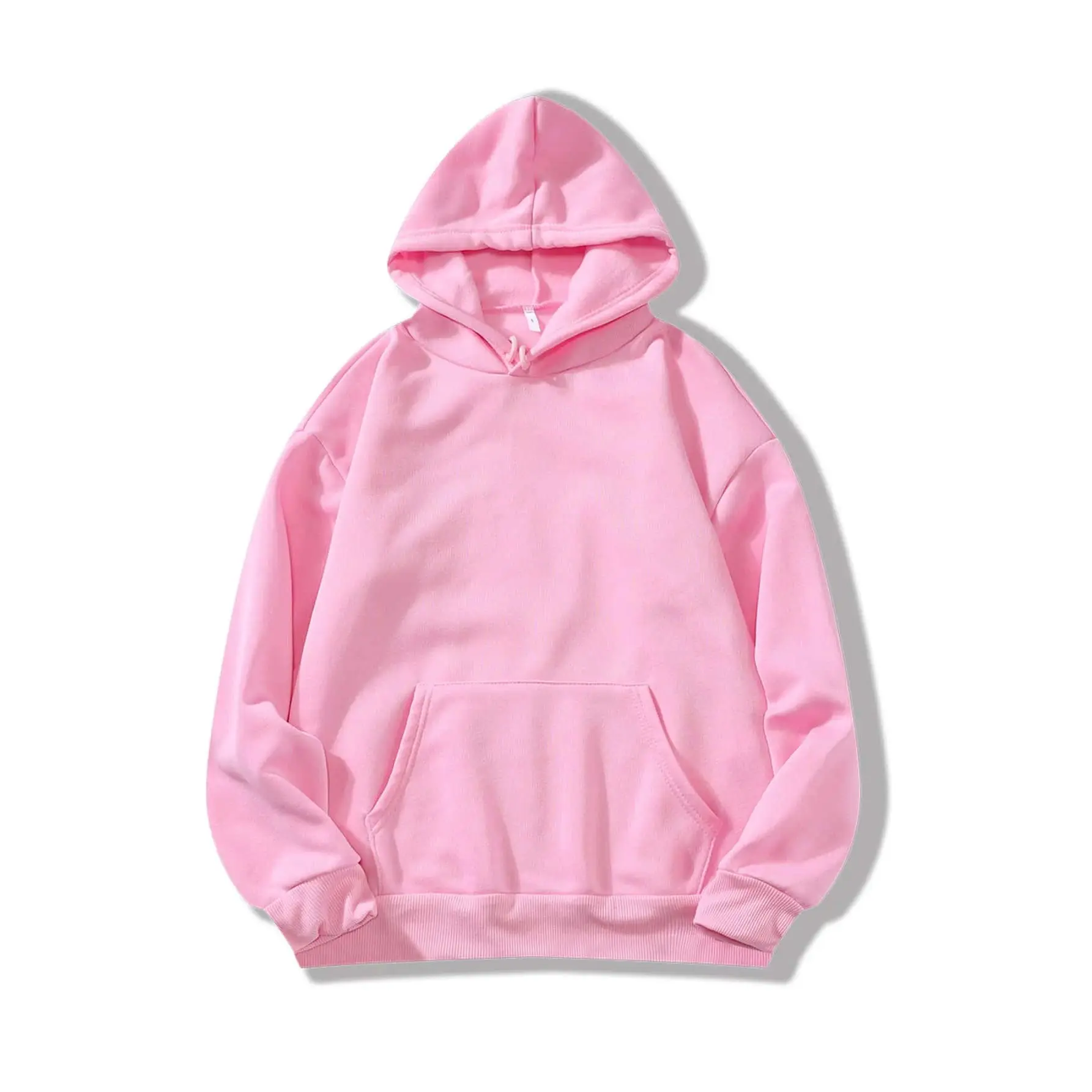 Hochwertige Pullover Baumwolle individuelle Stickerei Logo Herren Übergröße individuelle Boxy Fit Hoodie rosa Farbe