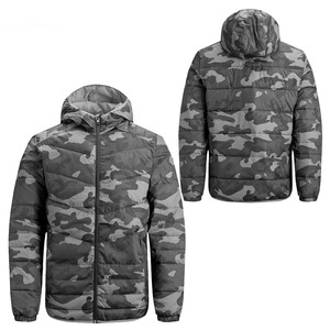 Chaqueta Acolchada con Capucha de Camuflaje para Hombre 2026, Abrigo de Invierno Cortavientos, Ajuste Regular, Exterior de Poliéster, Cierre de Cremallera, Chaqueta Casual Gruesa - Product Image 3
