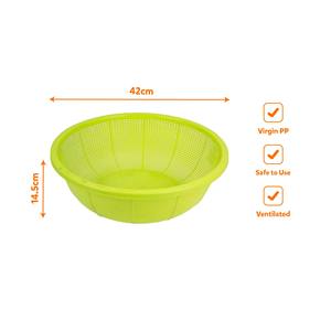 Huge Food Stall Strainer <b>Basket</b> Odor Resistant Vegetable Washing Colander High Capacity <b>Industrial</b> Catering Prep Basin - Product Image 1