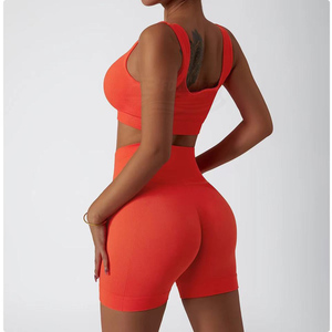 Ensemble de sport et de fitness sexy pour la course et le yoga, taille haute, anti-choc, sans couture, résistant et solide - Product Image 2
