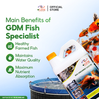 GDM Probiotiques Avancés pour Bassins (Engrais Bio Organique) pour Poissons Tilapia Carpe - Favorise une Croissance Saine et une Nutrition Durable