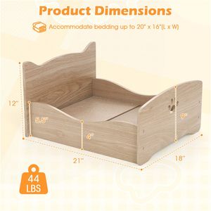 Materasso Moderno per Animali Domestici Lavabile e Impermeabile 21" X 18" X 20" con Fibra Rimovibile Sostenibile per Uso Interno - Product Image 3