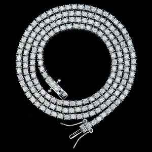 Cadena de tenis de lujo de plata 925 con moissanita, corte brillante, eslabones tipo caja, chapada en oro rosa, unisex, para uso diario, compromiso, tercera mano - Product Image 3