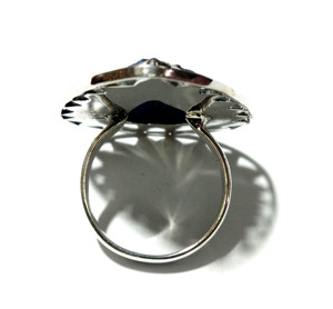 Natural Lapis Lazuli Druzy Gemstone <b>Ring</b> <b>925</b> Sterling <b>Silver</b> Handmade Pear Shape Luxury Collet Setting Third Party <b>Ring</b> - Product Image 4