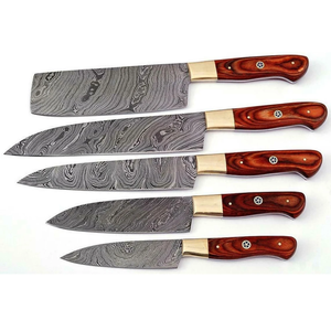 LEGACY BLADES Juego de Cuchillos de Chef Damasco Hechos a Mano de Primera Calidad, 67 Capas, 100% Alta Calidad, 5 Piezas, Afilados, Duraderos, Sostenibles, Ambidiestros - Product Image 5