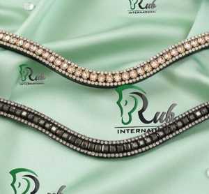 Al por mayor: Cintas para la frente de caballo de cuero con cristales y pedrería, colores personalizados, OEM - Product Image 2