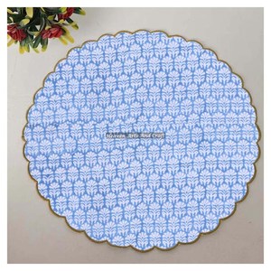 Handmade Printed Modern <b>Round</b> <b>Table</b> Napkin 100% Cotton Unique Design for Airplane, Hotels and Home Use EN028 - Product Image 1