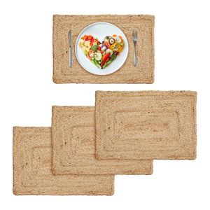 Woven Jute Cotton and Fabric Table Mat Heat Resistant Non-Slip Rattan <b>Placemats</b> Durable <b>Placemats</b> for Home Dining <b>Round</b> <b>Placemat</b> - Product Image 6
