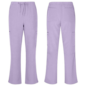 Custom Women Pewter Grey Medical <b>Scrub</b> Pants Drawstring Cargo Nurse <b>Uniform</b> Bottoms - Product Image 2